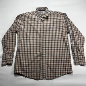 Cinch Men's Long Sleeve Brown Plaid Western Button Up Shirt - Size M